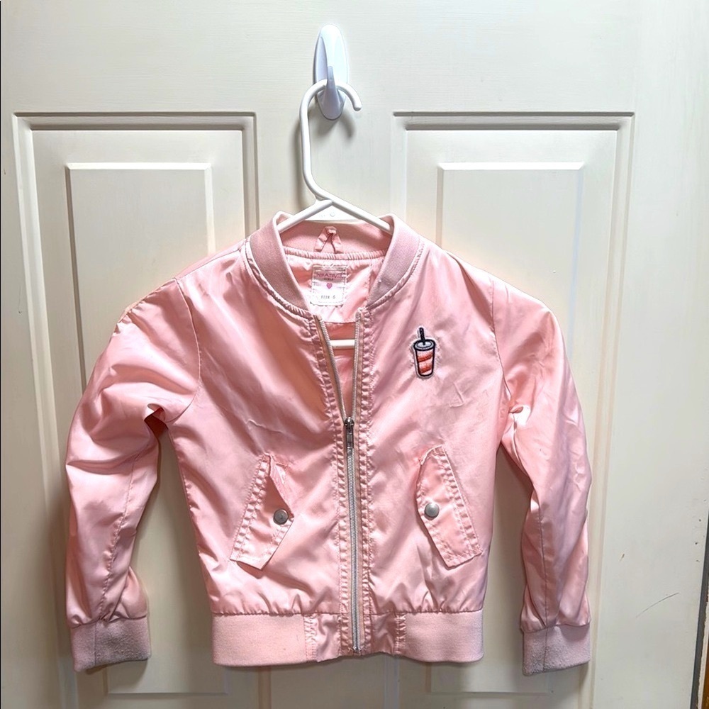 Whatever Kids Pink Bomber Jacket size 6
